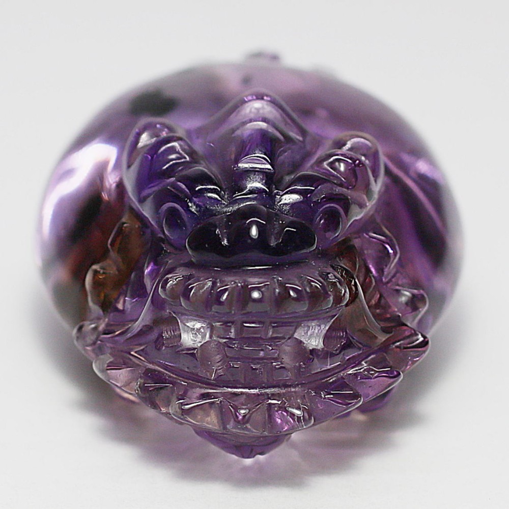 トップクォリティ]ロマネサイトインアメジスト彫刻/アメトリン（龍亀