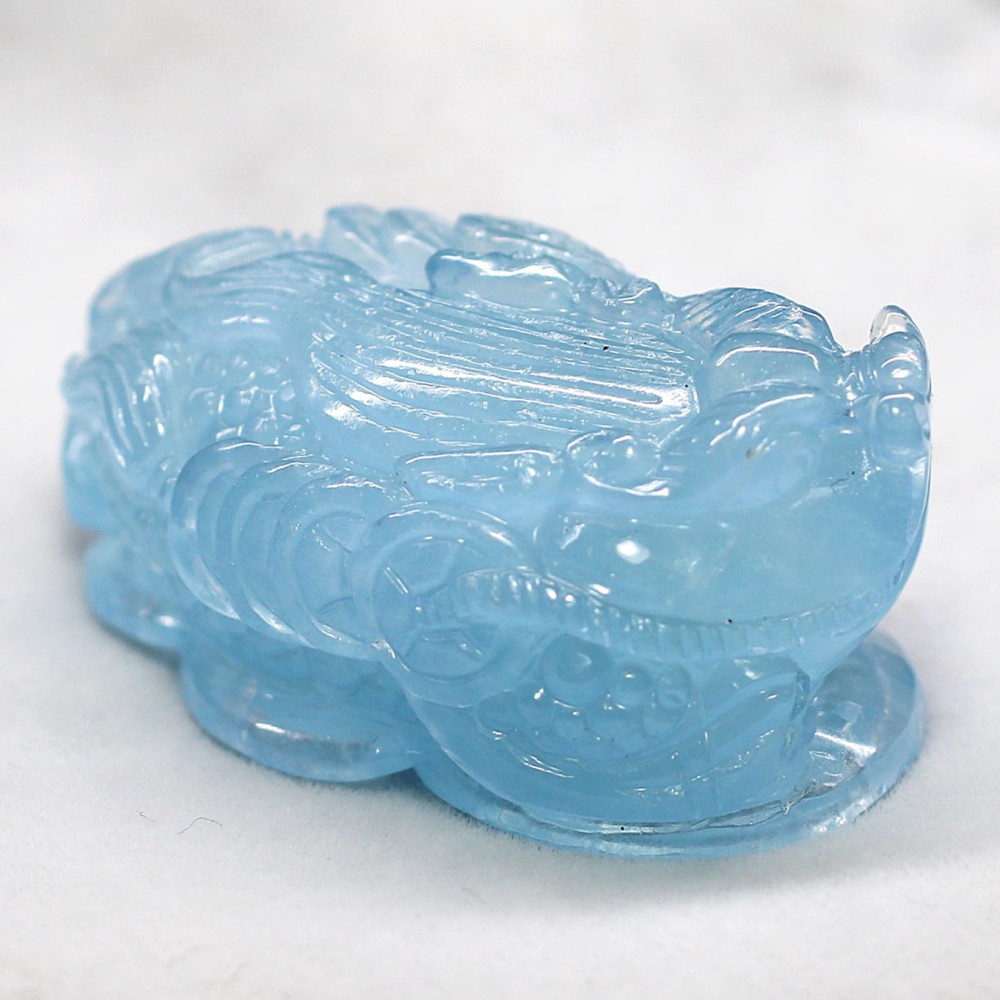 ブラジル産]アクアマリン彫刻（銭蛙/ぜにがえる） - 埼玉県吉川市の