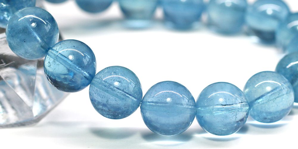 高品質++]アクアマリンブレスレット（約11mm玉） - 埼玉県吉川市の