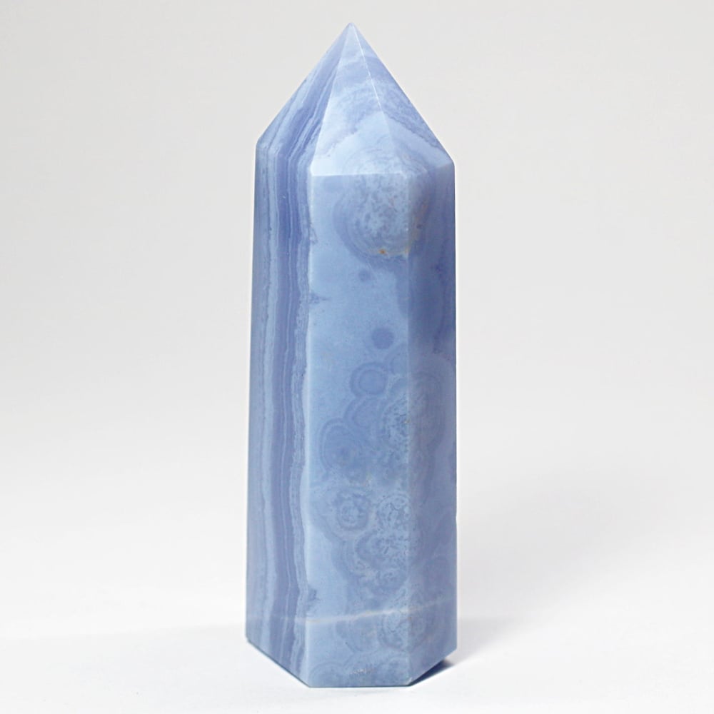 南アフリカ産]ブルーレースアゲートポリッシュポイント/空色縞瑪瑙