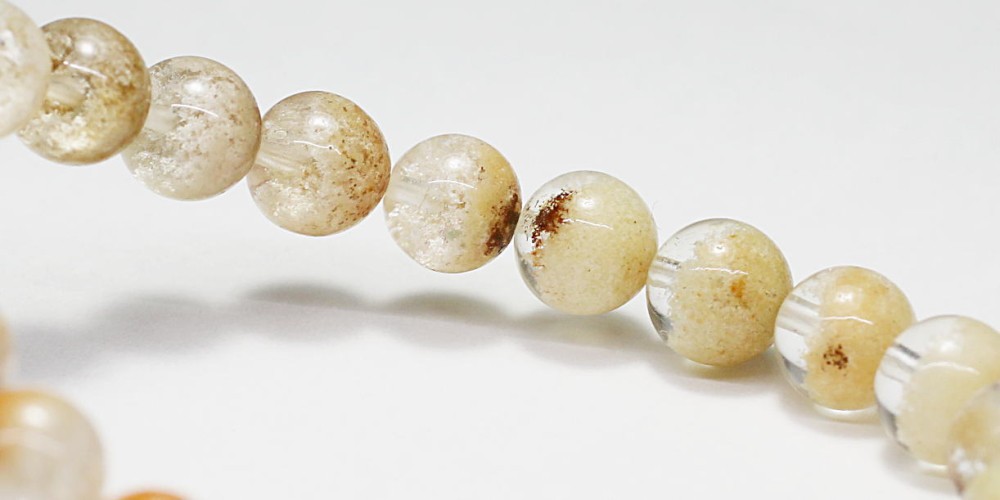 高品質]ホワイトガーデンクォーツブレスレット/ガーデン水晶（約8mm玉