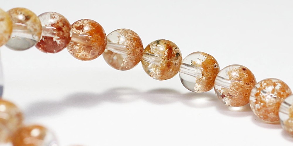 高品質]オレンジピンクガーデンクォーツブレスレット/ガーデン水晶（約