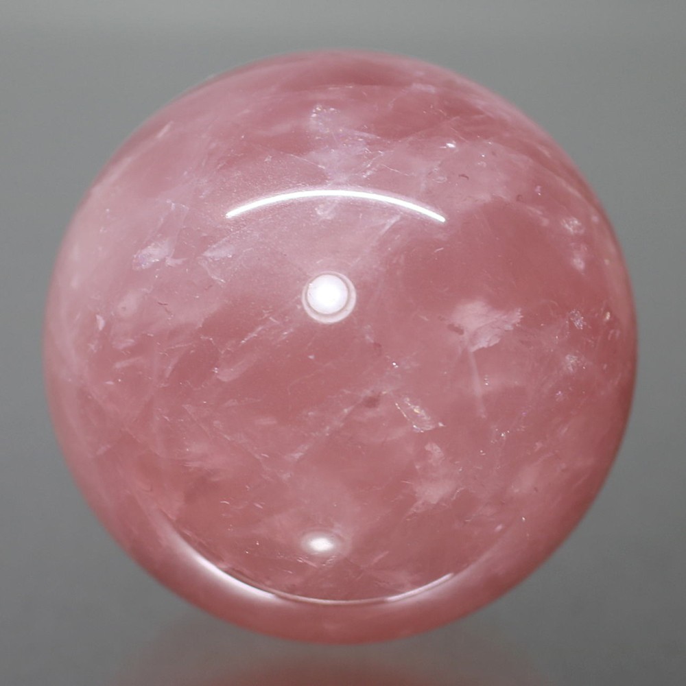 高品質]マダガスカル産ディープローズクォーツ丸玉/スフィア（直径62.0