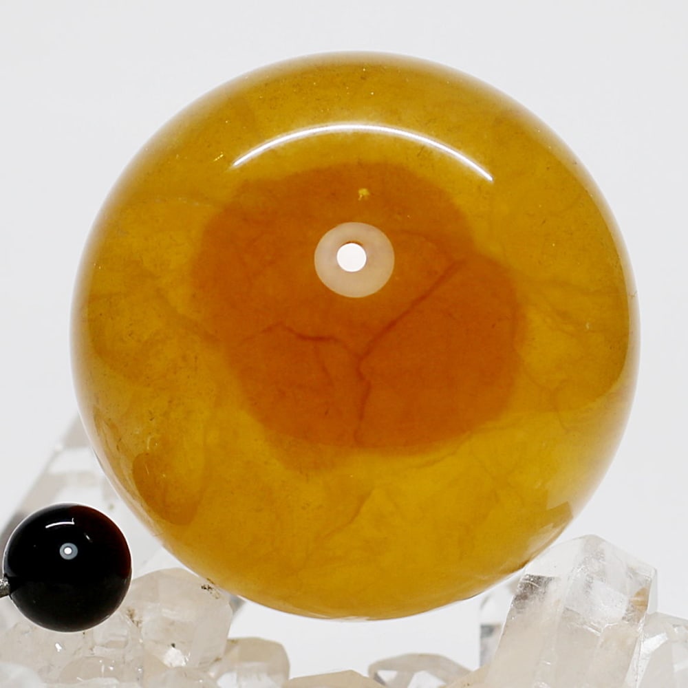 高品質]ハニーイエローフローライト丸玉/蛍石スフィア（直径46.4mm