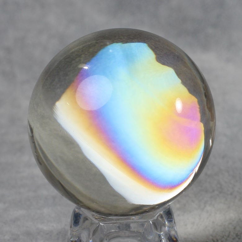 スーパートップクォリティ]レインボーシトリン丸玉/スフィア（46.8mm