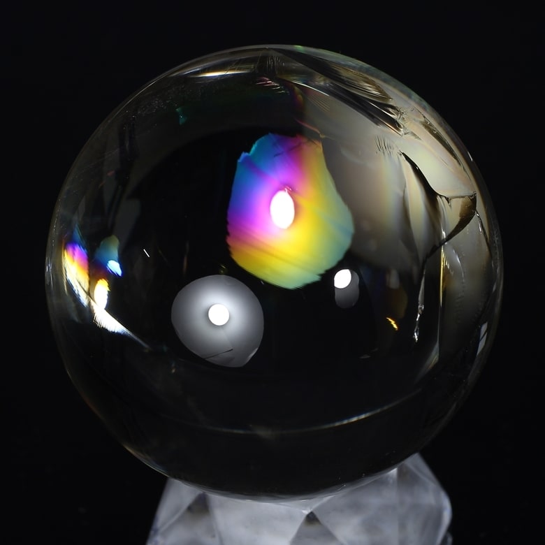 スーパートップクォリティ]レインボーシトリン丸玉/スフィア（46.8mm