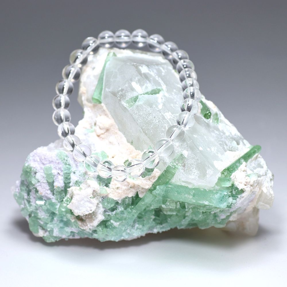 パキスタン産グリーントルマリン原石（レピドライト共生）☆現品動画