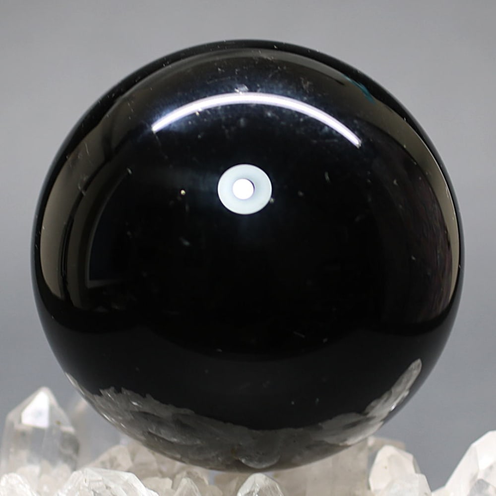 高品質]山東省産スターモリオン丸玉/天然黒水晶スフィア（球体直径80.1