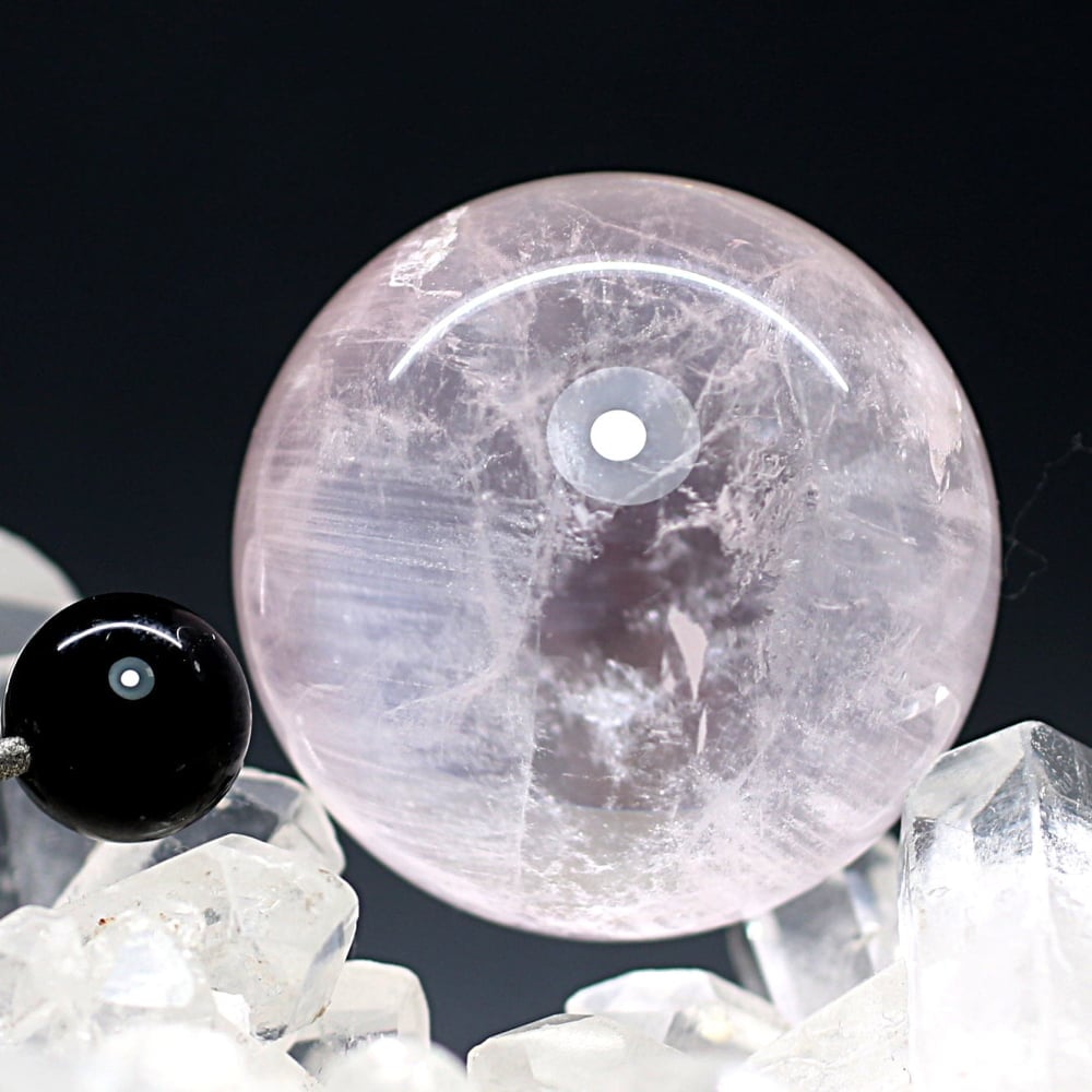 高品質]ピンクエンジェルラダークォーツ丸玉/スフィア（直径32.8mm