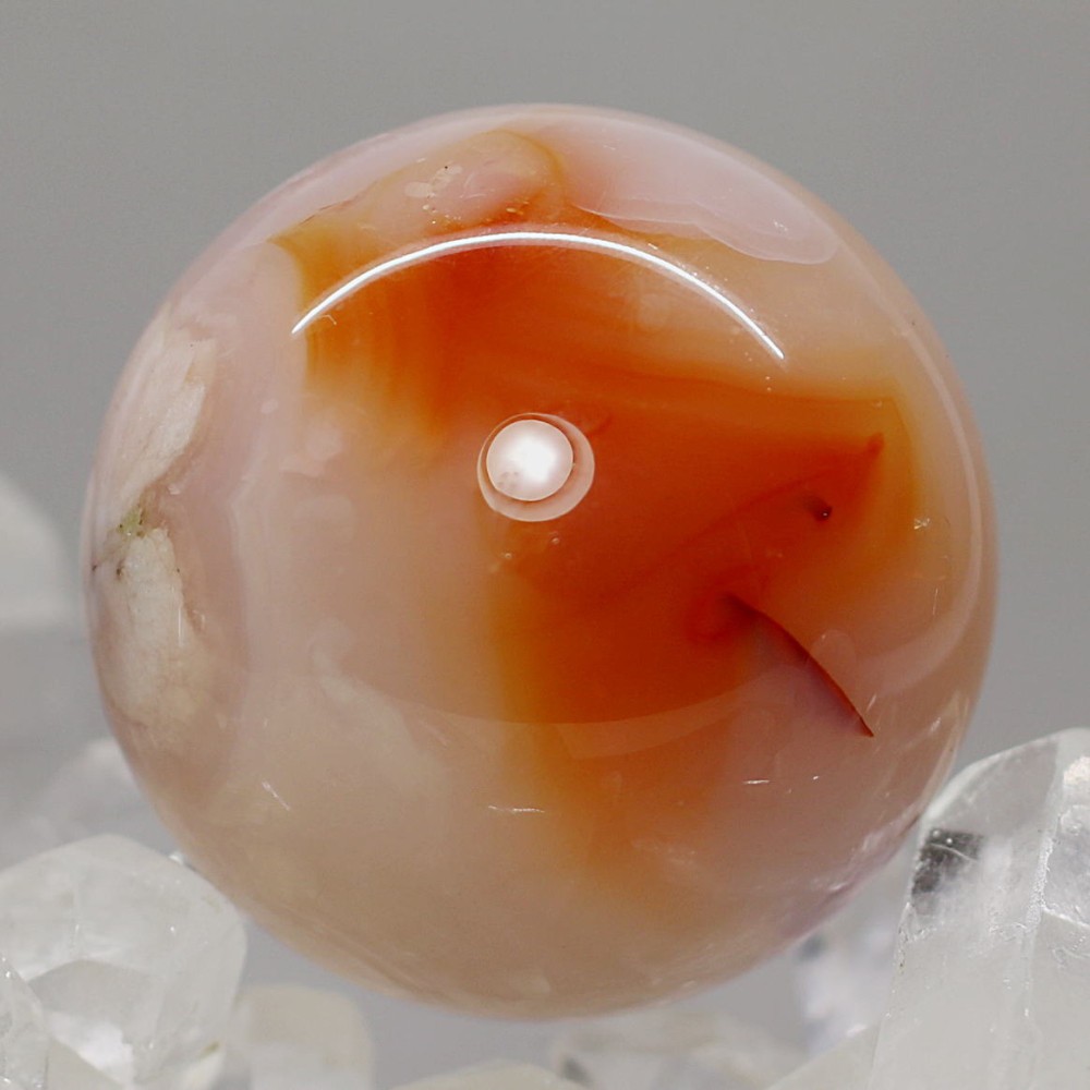 マダガスカル産]桜アゲート丸玉/桜瑪瑙スフィア（直径約32.2mm