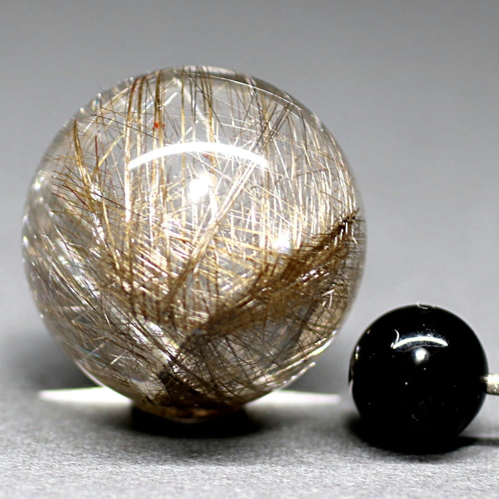 トップクォリティ]ブラジル産シルバールチルクォーツ丸玉/スフィア