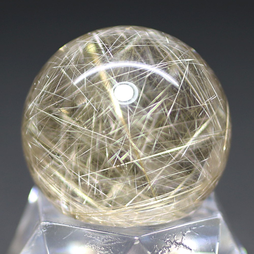 ゴールドルチルクォーツ丸玉/スフィア（直径24.5mm） - 埼玉県吉川市の