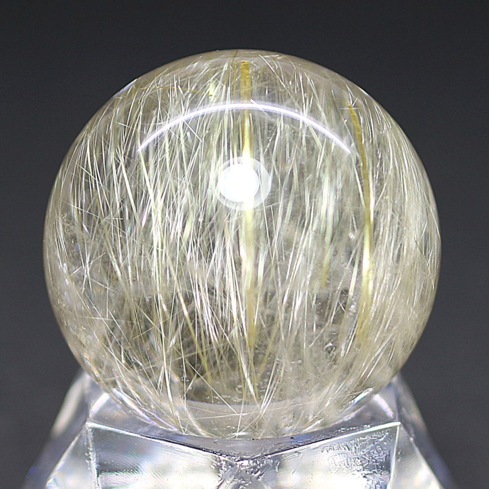 ゴールドルチルクォーツ丸玉/スフィア（直径26.7mm） - 埼玉県吉川市の