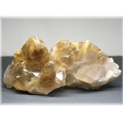 高品質・ブラジル産]ゴールドルチルクォーツクラスター（原石） - 埼玉