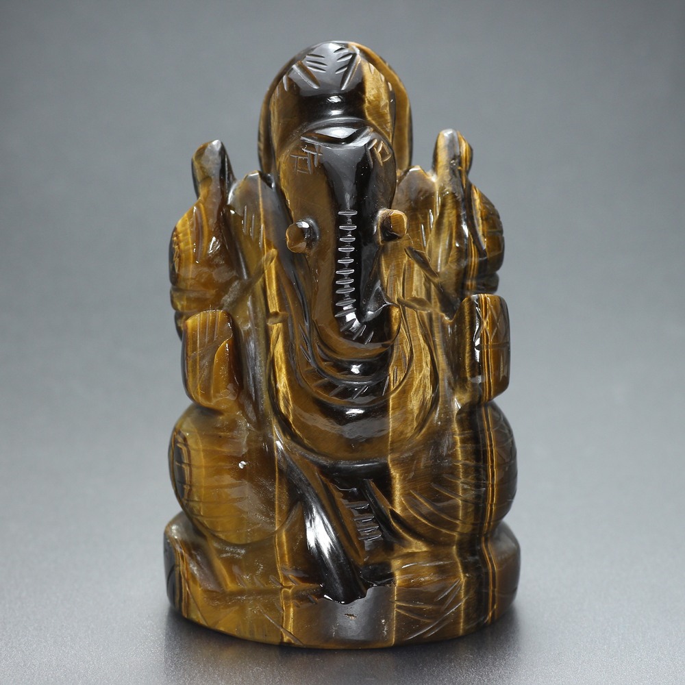 タイガーアイガネーシャ像（高さ約7cm） - 埼玉県吉川市の天然石専門店