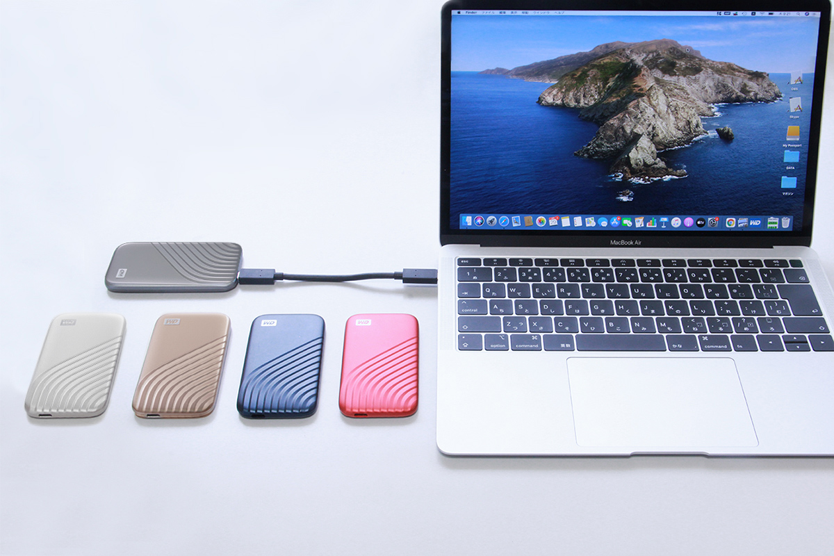 USB 3.2 Gen 2対応、読出し1050MB/sの高速転送。耐衝撃性にも優れたWD