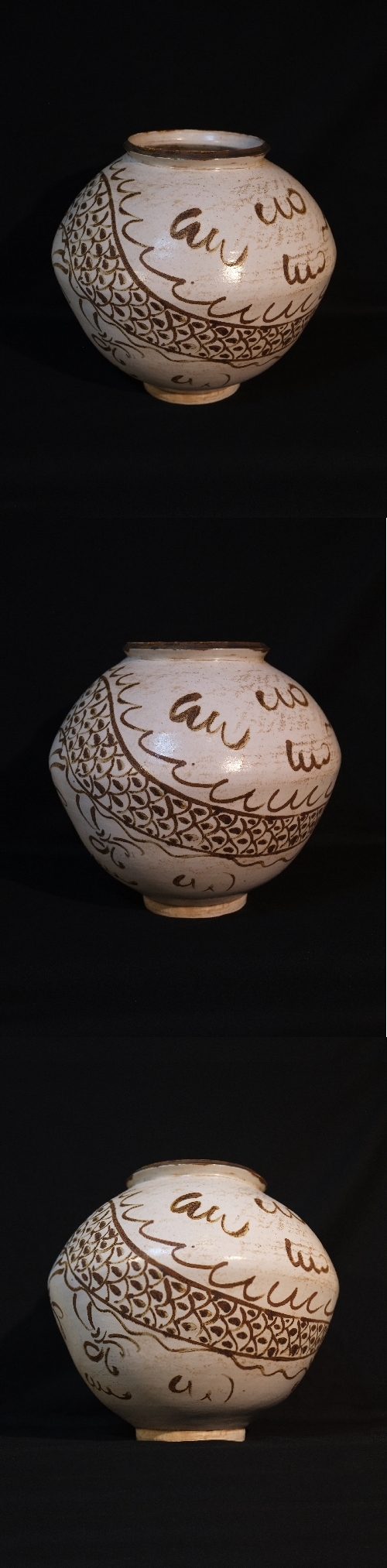 白磁鉄砂雲龍文壺 李朝中期 17世紀 ほぼ完品で名品 :: ichian