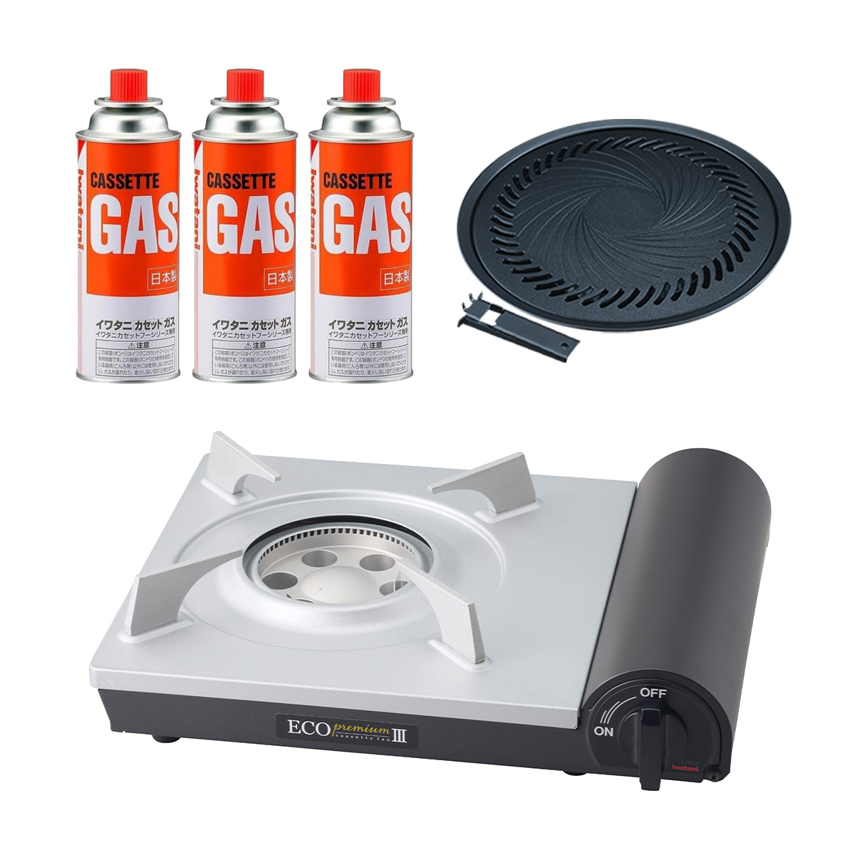 カセットフー エコプレミアム+焼肉プレート (L) カセットガス3本セット
