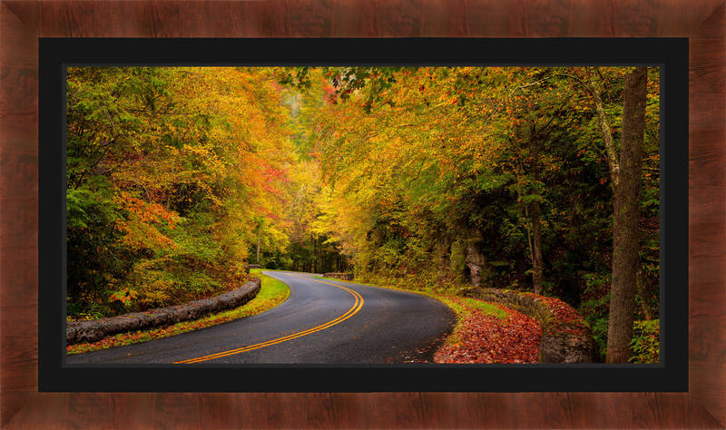 Curved Road Fall Colors Smoky Mountains Fine Art Print | Prints By