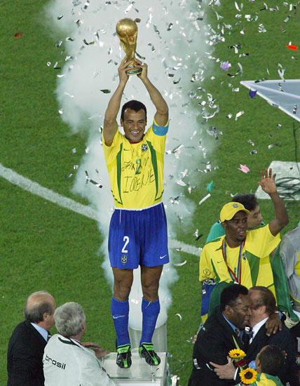 2002年日韓大会決勝 ブラジル…：サッカーW杯 ブラジル対ドイツ 写真
