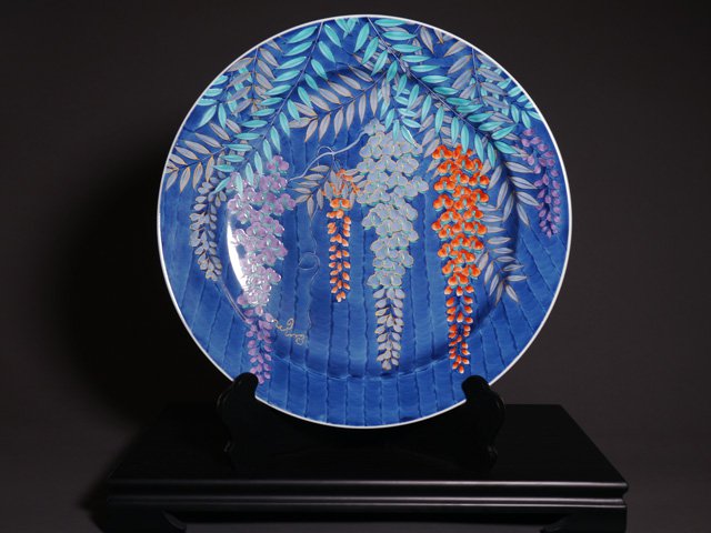 有田焼】飾り絵皿（大）染錦金彩藤図 - JTOPIA