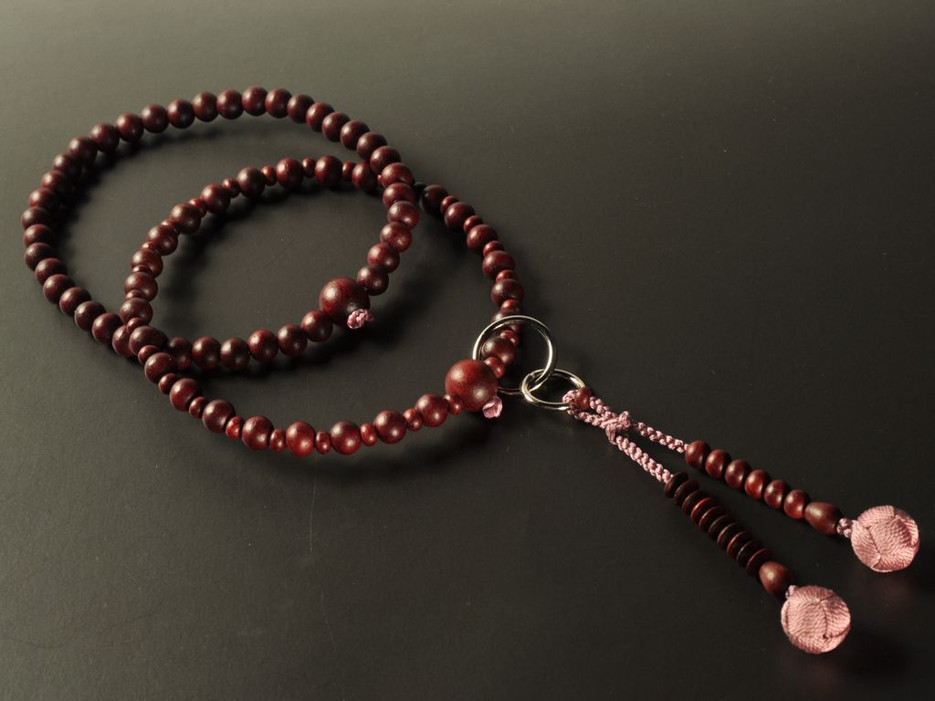 本紫檀 梵天カガリ房（深蘇芳） 浄土宗 女性用本式数珠 ｜ 数珠・念珠