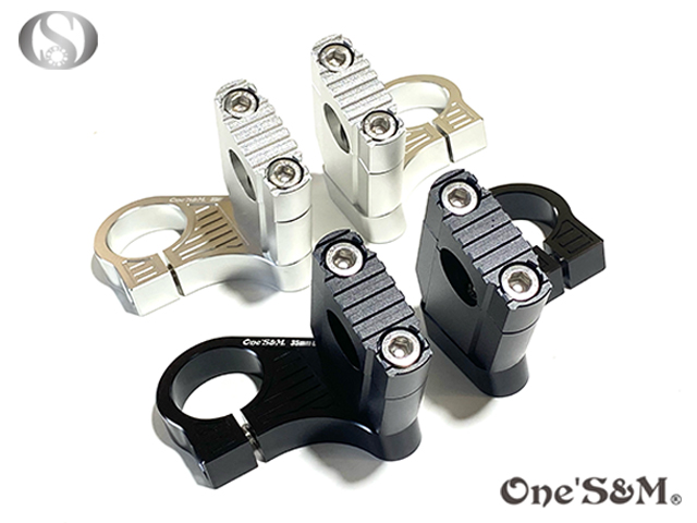 CNCアルミ削り出し ハンドルクランプホルダー セットバック付き 35φ車