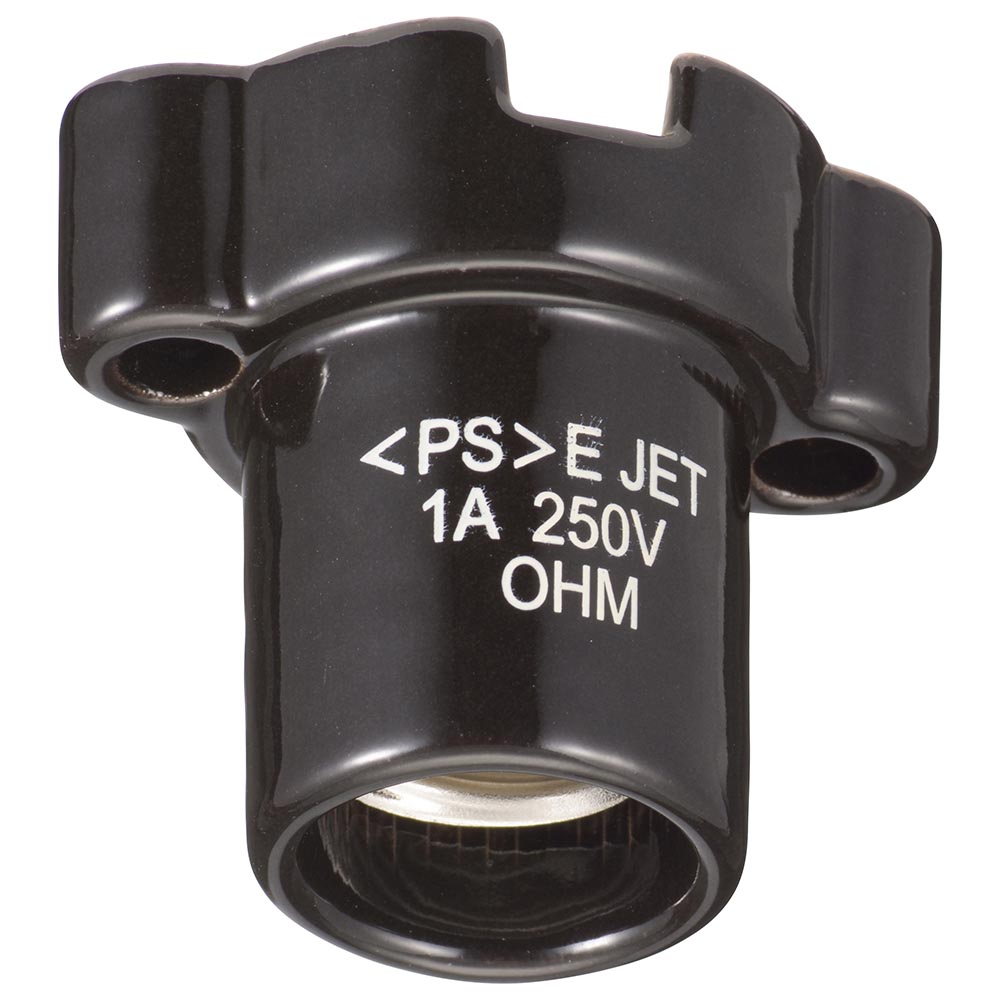 磁器レセプタクル E17用ブラック [品番]00-7072｜株式会社オーム電機