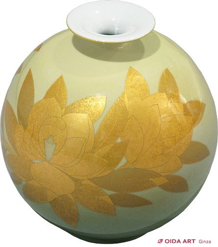 吉田美統 釉裏金彩泰山木文 花瓶 | 絵画など美術品の販売と買取 | 東京