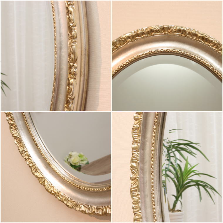 鏡 ミラー fa1377 イタリア製 オーバル ウォールミラー 壁掛け鏡