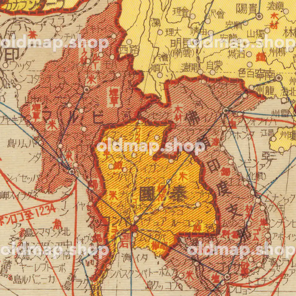 大東亜共栄圏全図 3図 昭和18年(1943) – 満洲帝国分省地図 古地図
