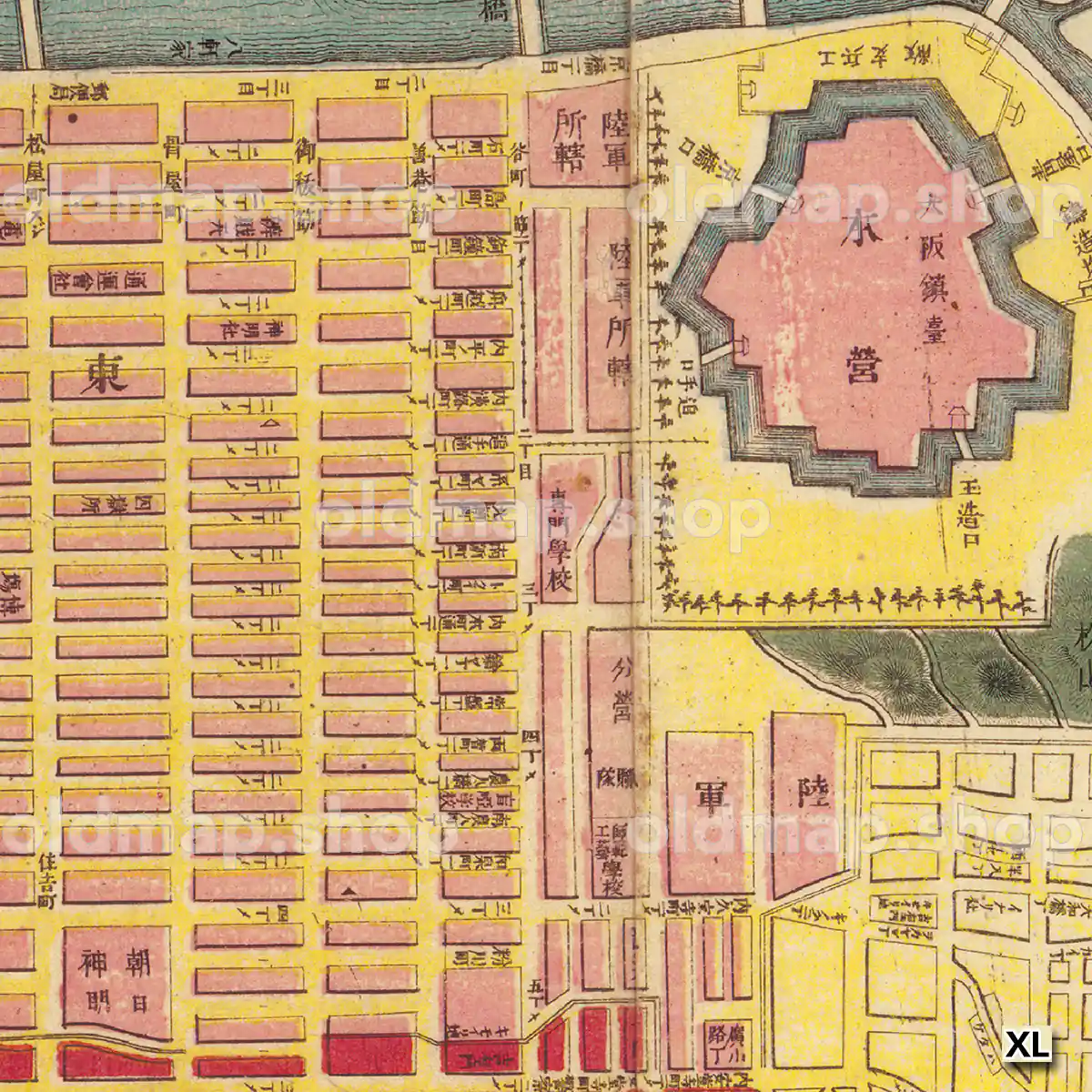 改正新版大阪明細全図 明治15年(1882) – 古地図 – 古地図素材データの