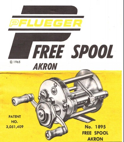 Pflueger Free Spool Akron No 1895 Box Insert With Schematics - ORCA