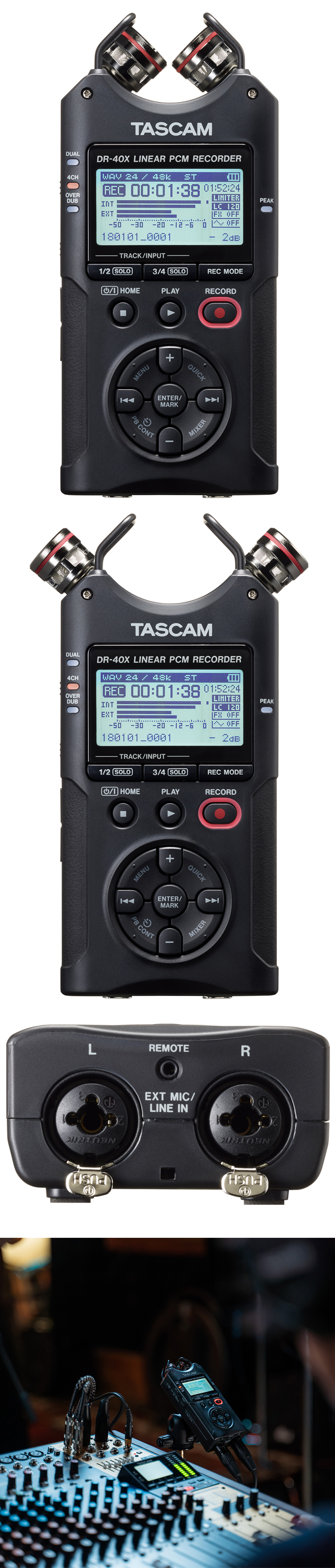 小さくても、プロ仕様。USBオーディオインターフェース内蔵の4トラック