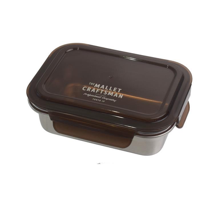 ステンレス4点ロックランチコンテナM 640ml ブラウン お弁当箱