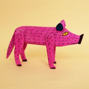 ブタ（木彫り 置物）- LABRAVA [メキシコ 民芸 フォークアート 雑貨]