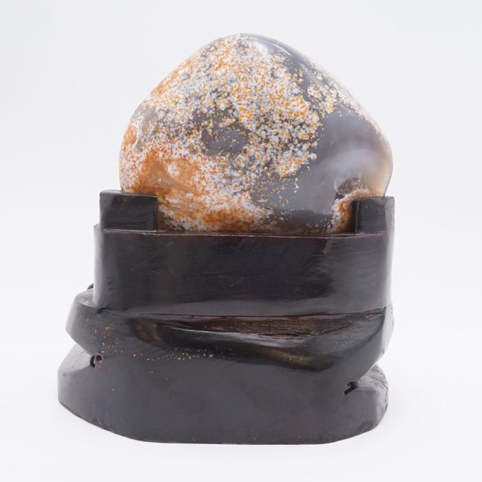 聚宝盆 瑪瑙 メノウ 原石 新年 正月 クラスター 金運 財運 開運