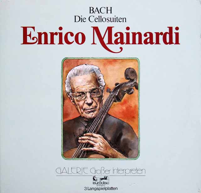 LP レコード サイン入りフォト付き マイナルディのバッハ/無伴奏チェロ