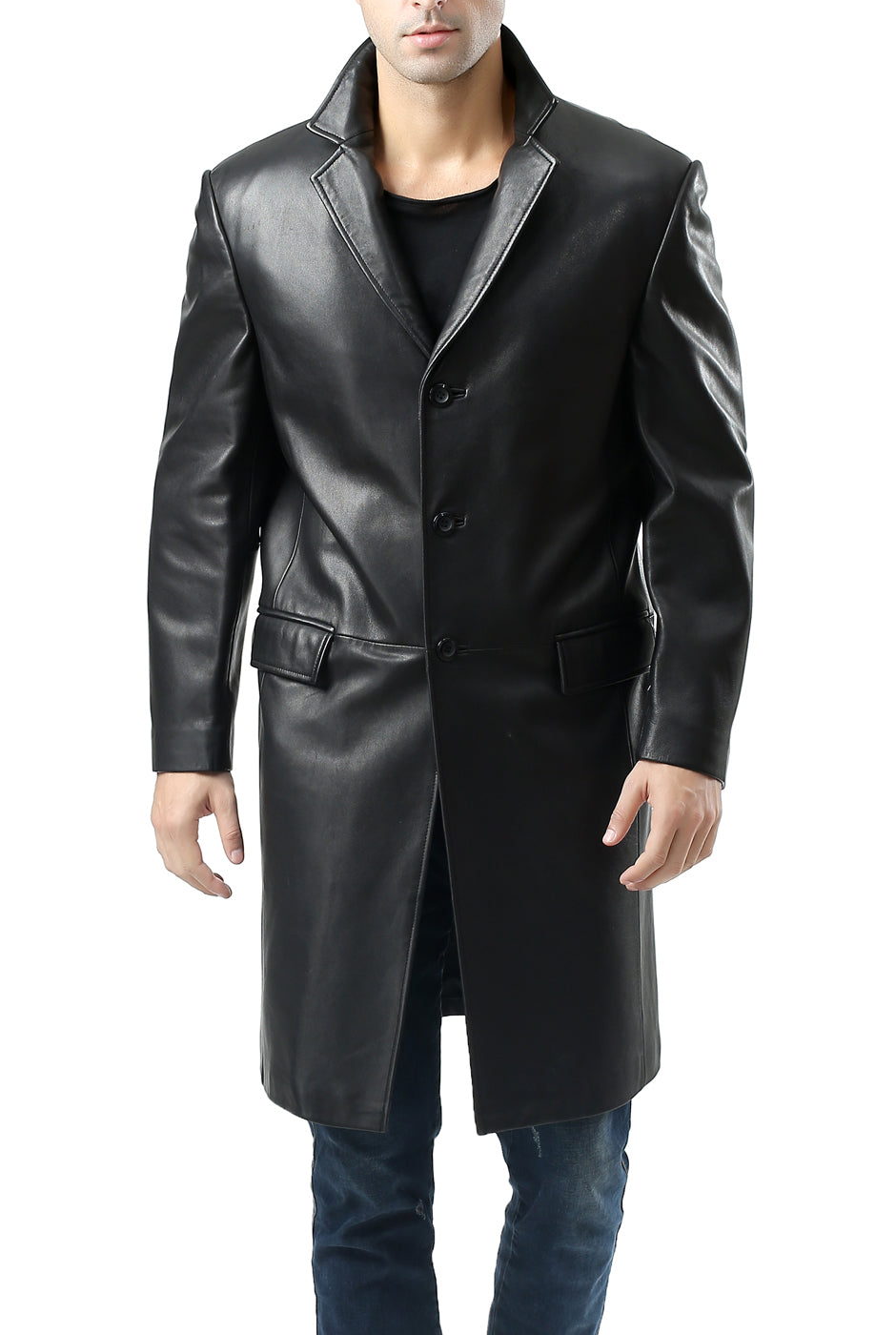 BGSD Men New Zealand Lambskin Leather Long Walking Coat – Luxury Lane