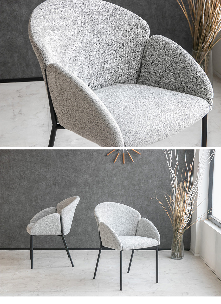 lushroom 【2脚セット】 ダイニングチェア ファブリック グレー