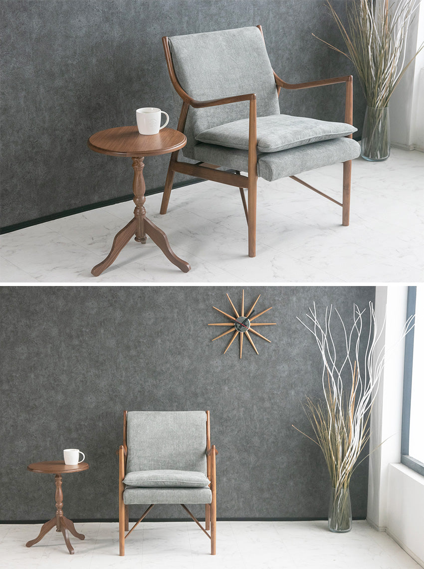 lushroom ソファ チェアー 1人掛け ファブリック チーク 無垢材 天然木