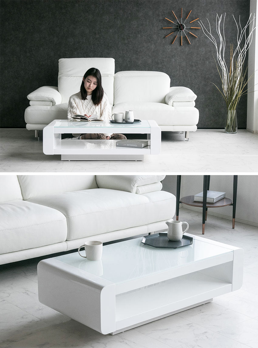 lushroom センターテーブル ガラス ウォールナット ブラックオーク