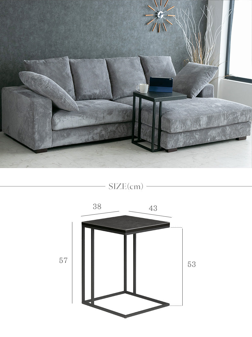 lushroom サイドテーブル セラミック ブラックオーク 突板 テーブル