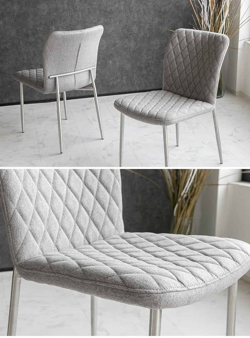 lushroom 【同色2脚セット】 ダイニングチェア ファブリック グレー