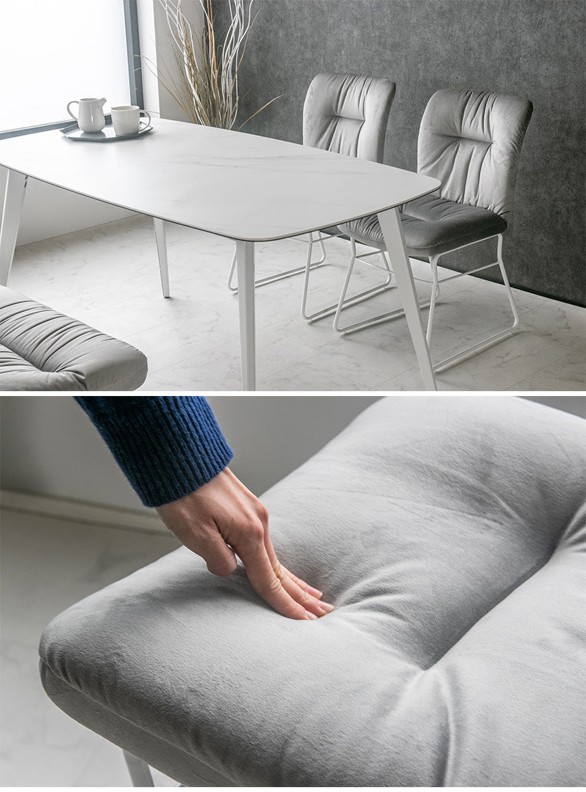 lushroom 【同色2脚セット】 ダイニングチェア ファブリック モケット