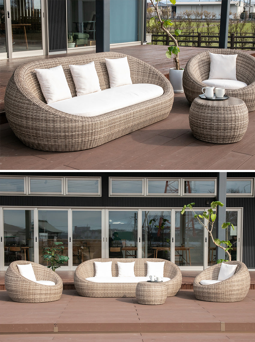 lushroom ガーデン サイドテーブル シンセティックラタン ラウンド 幅