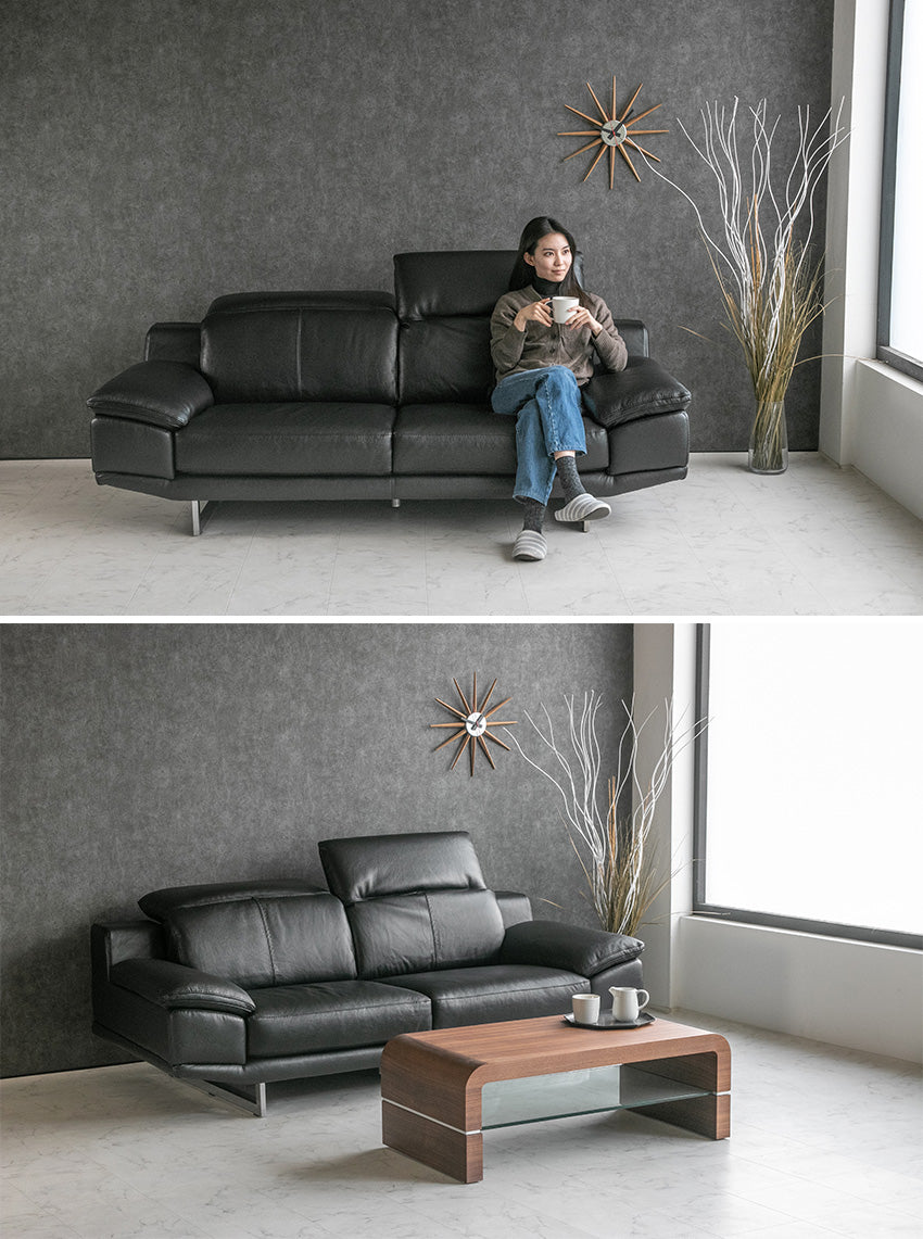 lushroom ソファ 本革 2人掛け 3人掛け レザー ヘッドリクライニング