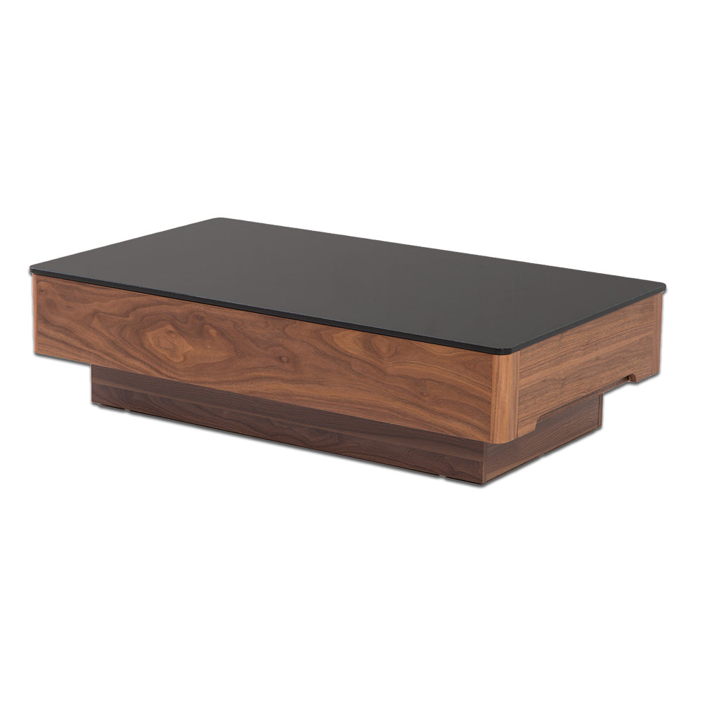 lushroom センターテーブル ブラックガラス ウォールナット オーク