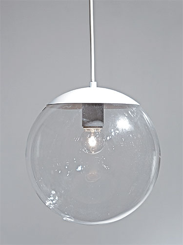 受注生産】クリアガラスグローブペンダントライト ホワイト|インテリア