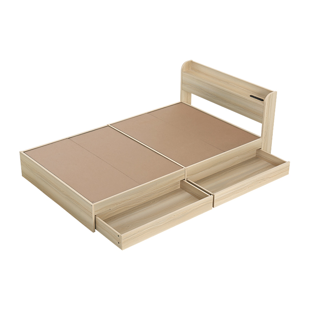 S/SD/D/Q 大容量収納] コンセント機能付きベッド 収納左右組み換え可能